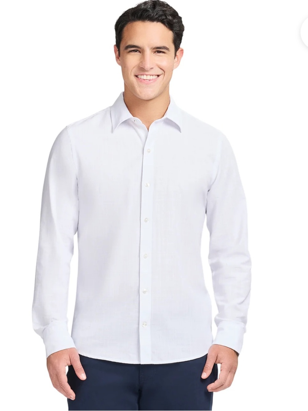 Izod White Long-Sleeve Dress Shirt